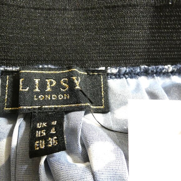 Lipsy London Navy Blue SKIRT Size 4 Midi Pleated Wide Waistband Gorgeous Posh - Picture 6 of 11